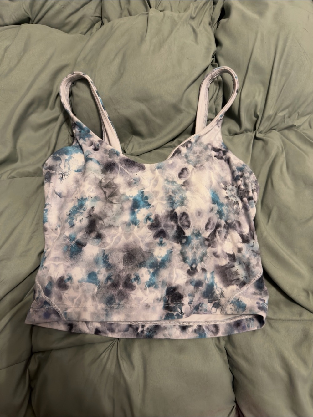 lululemon athletica Align Blue & Gray Diamond Dye Cropped Tank